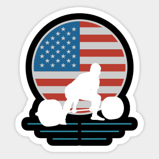 USA Flag Deadlift - Powerlifting Sticker